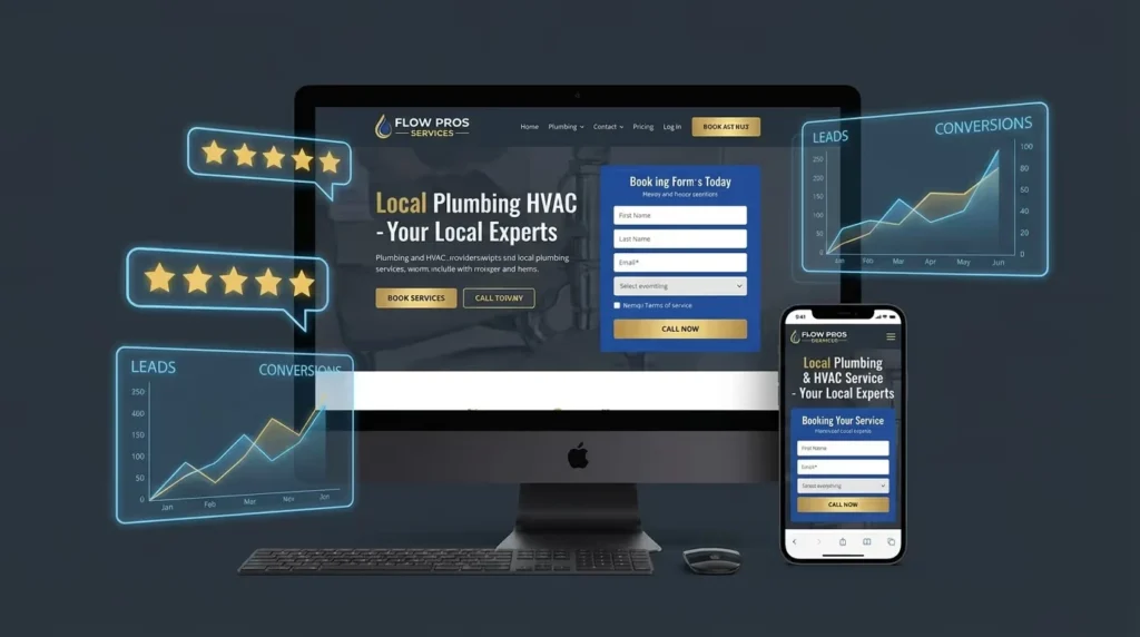 High-converting local service business website design layout